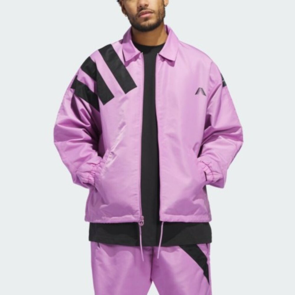 NEW adidas Originals Men's Anthony Edwards Coach Jacket - AE Purple - IW8063 XS - Picture 5 of 7